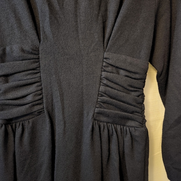 🖤 Moda International Wool Dress Ruched Vintage S ✨ - Picture 3 of 6